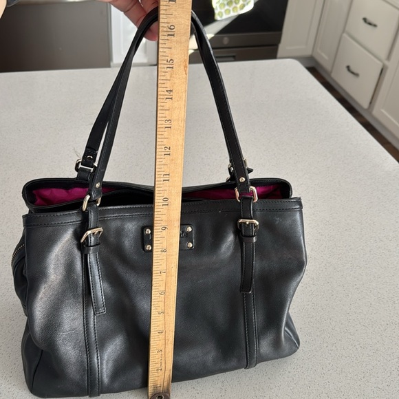Authentic Kate Spade Park Slope Eliza bag - black with fuchsia pink interior - Picture 8 of 10